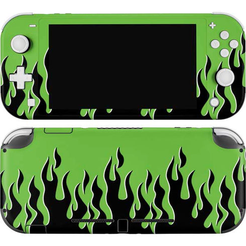Green Flames Nintendo Switch Lite Skin
